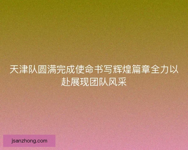 天津队圆满完成使命书写辉煌篇章全力以赴展现团队风采